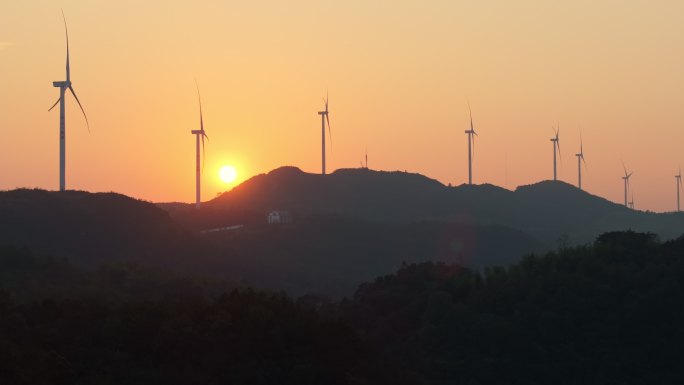 4K宁乡神仙岭风力发电航拍