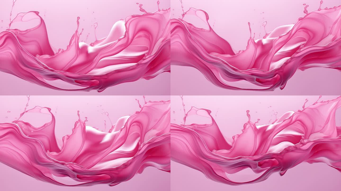 抽象液体 红色 粉色 粉色颜料