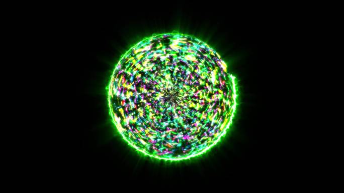 4K彩色闪电能量启动球通道视频-循环 2