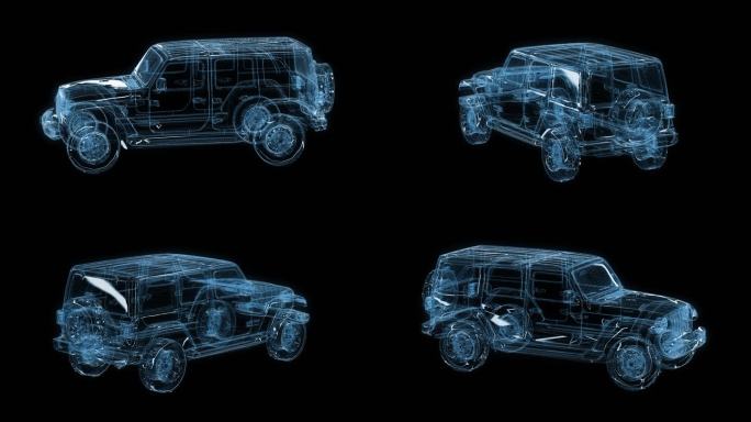 JEEP牧马人汽车透视全息通道素材