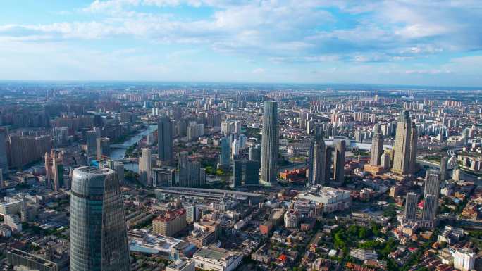 天津国际金融中心 天津海河全景 俯瞰民园