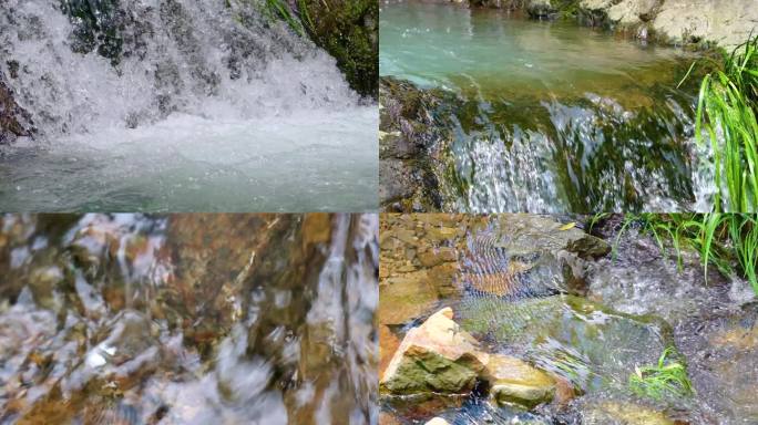 唯美河边流水河流河水小溪大自然风景风光山