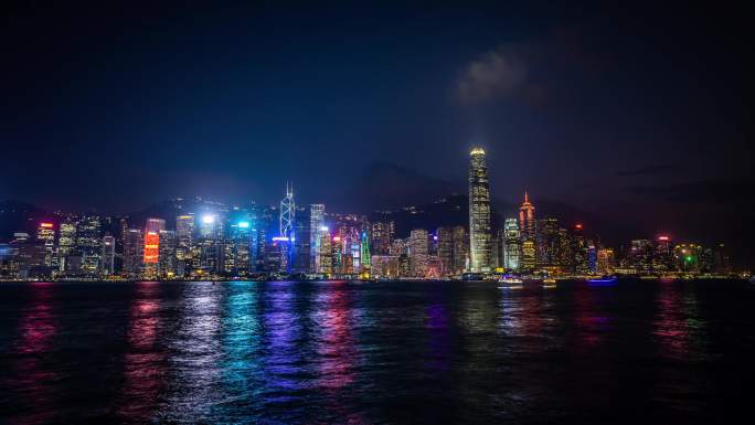 香港维多利亚港的城市夜景