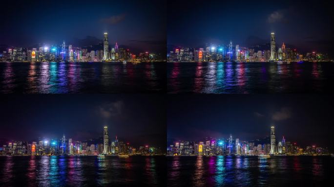 香港维多利亚港的城市夜景