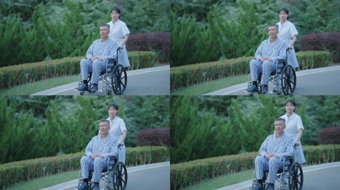 推轮椅残疾人医师