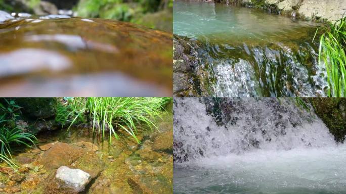 唯美河边流水河流河水小溪大自然风景风光山