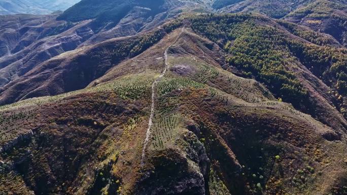 山西大同广灵黄龙峪风光航拍