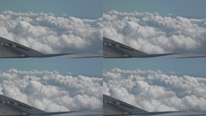 机舱内拍向天空的视角