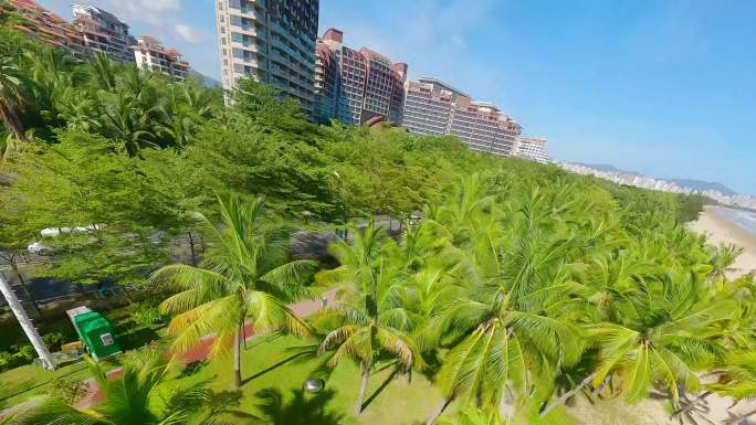 【穿越机】穿越三亚酒店海滩椰子树林FPV