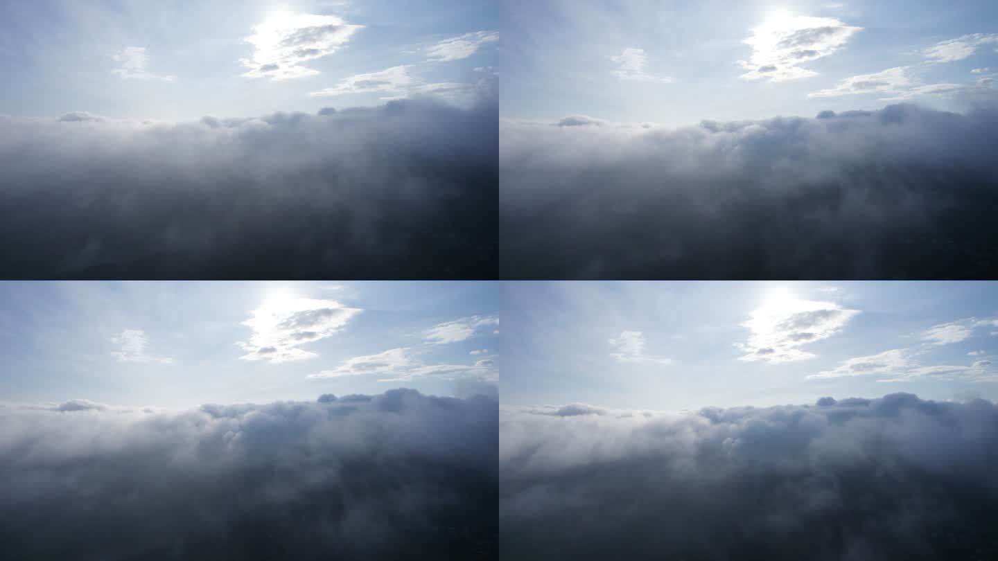 航拍空中密云厚云层
