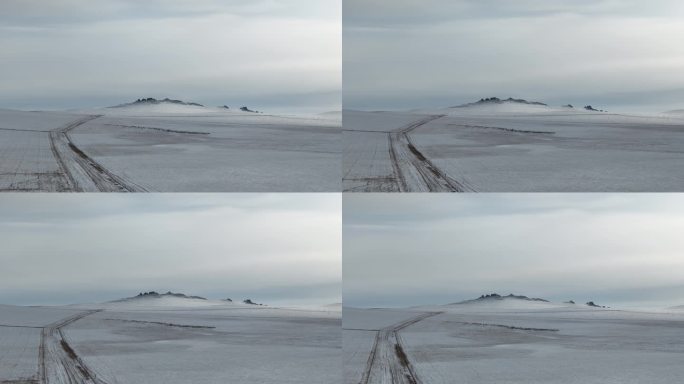 冬季草原雪山