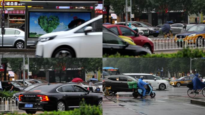 雨中行驶的车辆