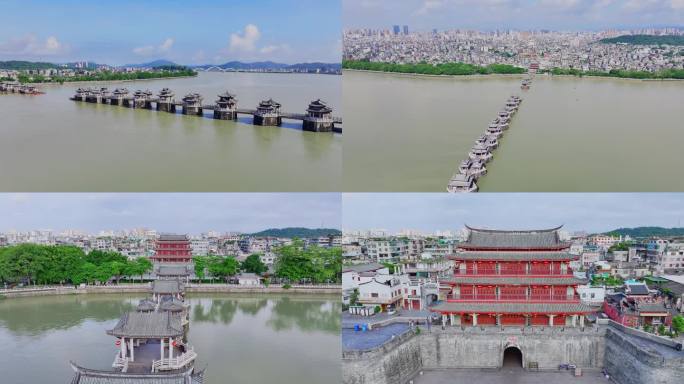 潮州湘子桥及古城开元寺航拍01