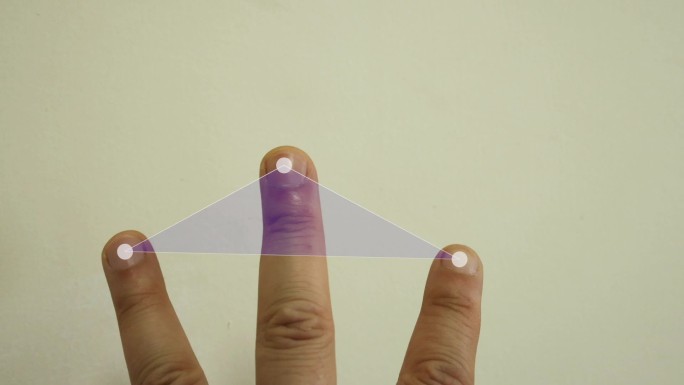 手指三角形PR动画中指食指无名指点线面