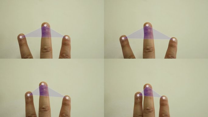 手指三角形PR动画中指食指无名指点线面