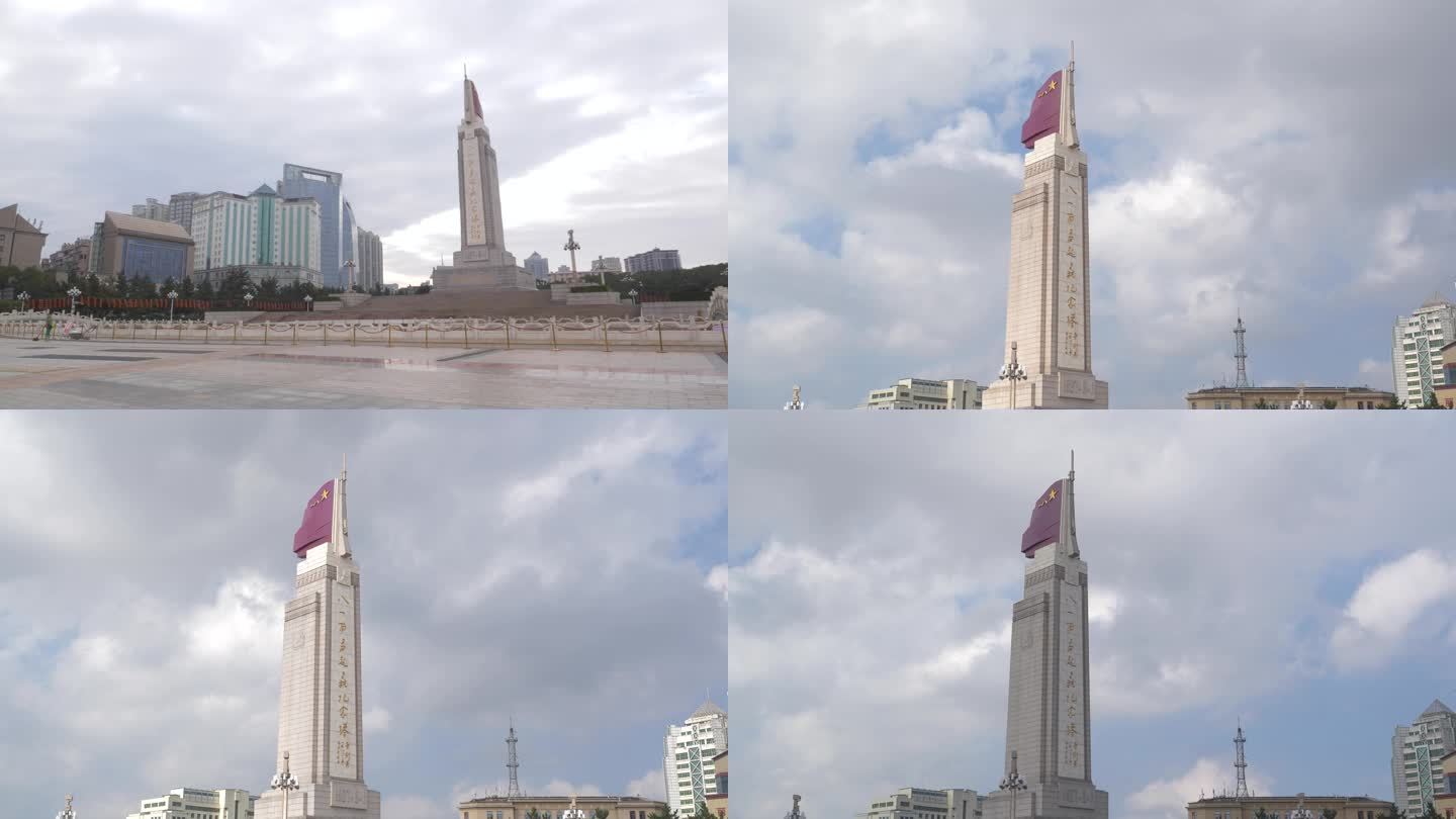 4K摄影 纪念碑 红旗升起的地方 延时