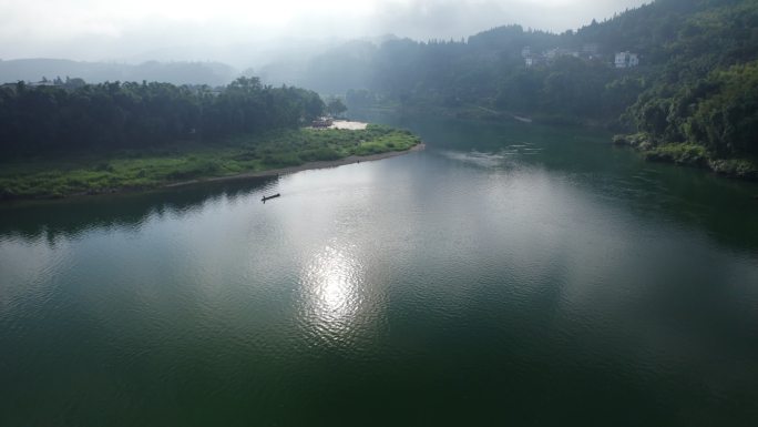 航拍贵州山水风景河流
