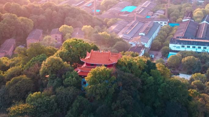 航拍益阳会龙山栖霞寺