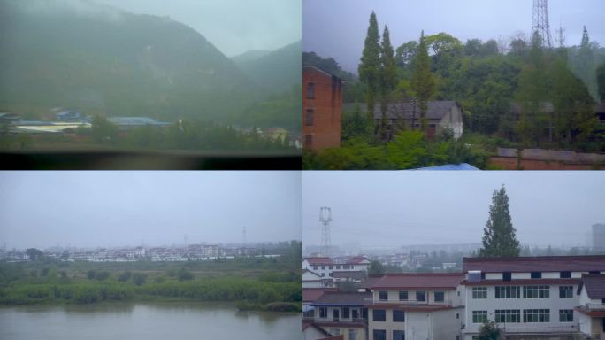 火车上窗外景旅途风景写实空镜