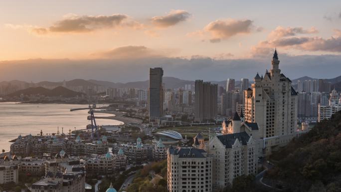 大连星海湾日落延时