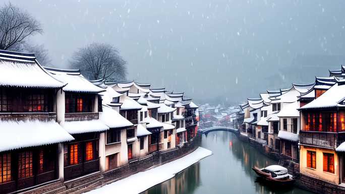 唯美江南雪景