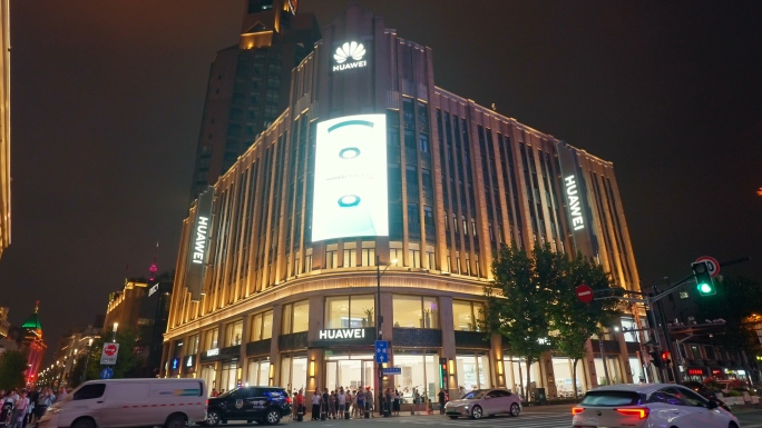 夜上海繁华南京路商业街夜景风光10
