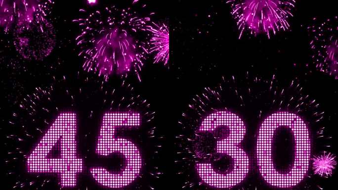 粉紫色霓虹灯60秒跨年倒计时竖屏2024