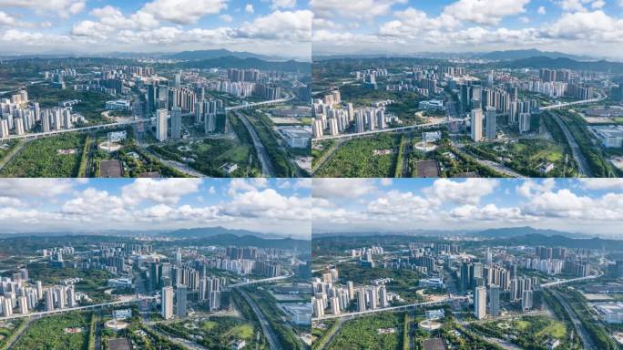 最新光明凤凰城航拍延时