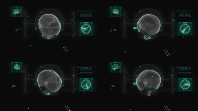 机动车头盔HUD科技界面展示素材
