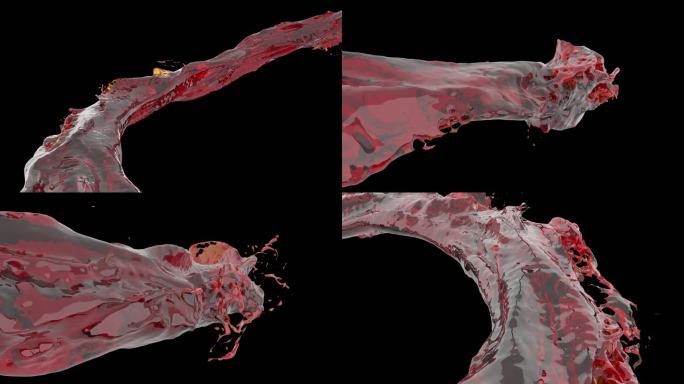 3D路径红酒动画 流动红酒 写实红酒模拟