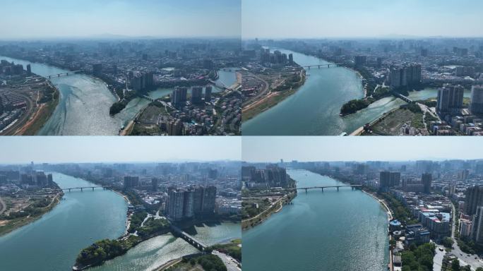 4K航拍衡阳市湘江河畔风景3