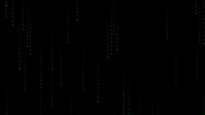 黑客帝国数字矩阵代码雨小字版数字0-9