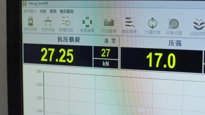 抗压测试设备抗压载荷数值变化