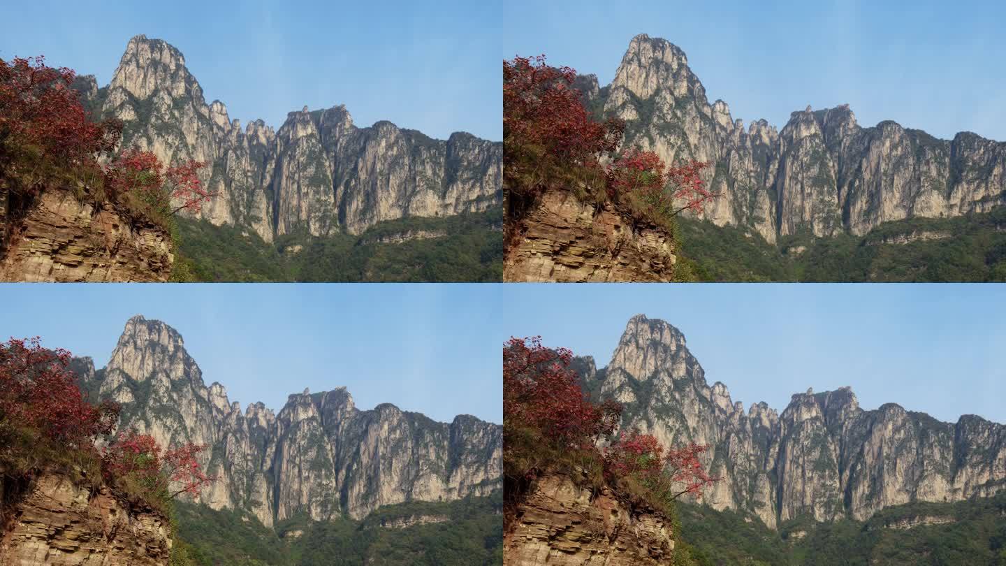 6K深秋的太行山红叶与山峰【延时】