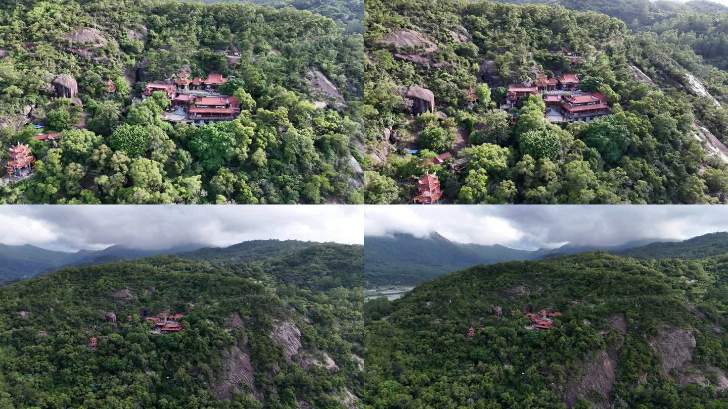 4K猴屿洞天岩景区寺庙 屏山寺 福州长乐