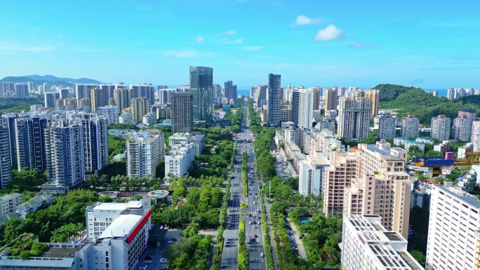 海南三亚吉阳区自贸港城市经济金融航拍建筑