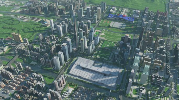 城市鸟瞰C4D模型