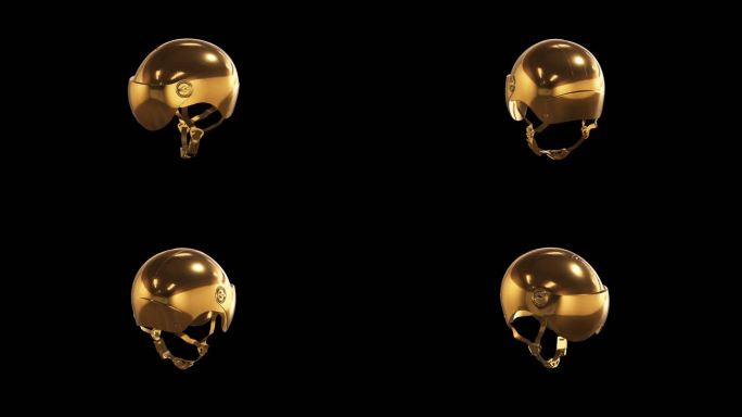 机动车头盔黄金版效果展示通道素材