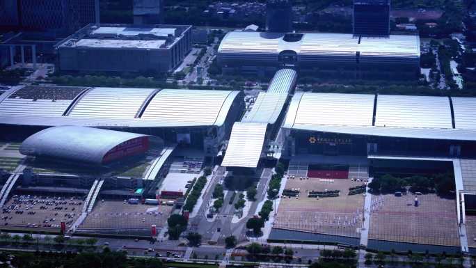 多角度航拍广州琶洲会展中心