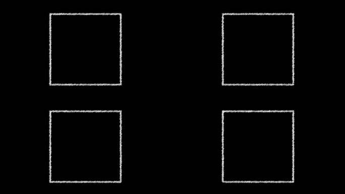 方形涂鸦手绘边框效果ae模板