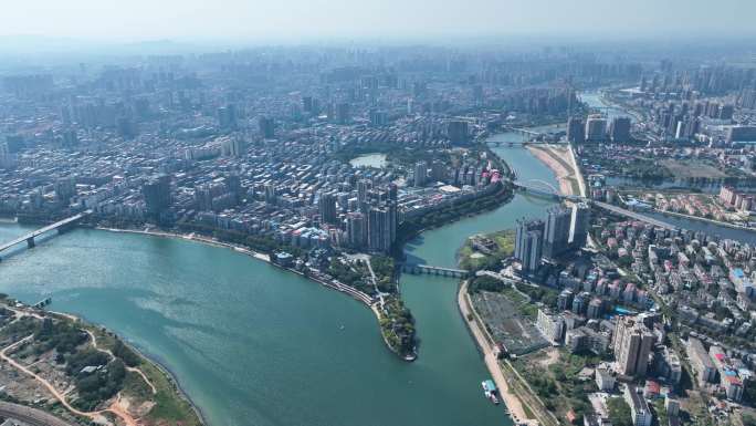 4K航拍衡阳市湘江河畔风景合集