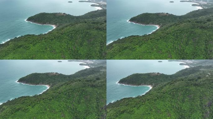 航拍东南亚泰国普吉岛海岸线热带雨林风光