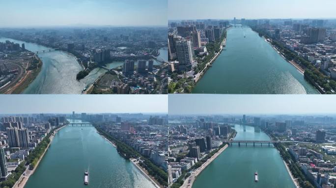 4K航拍衡阳市湘江河畔风景合集2