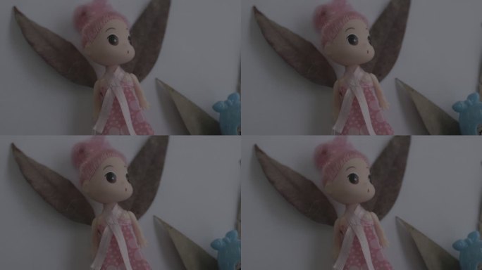 剪纸桉树叶翅膀小卡通玩偶粉色公主儿童玩具