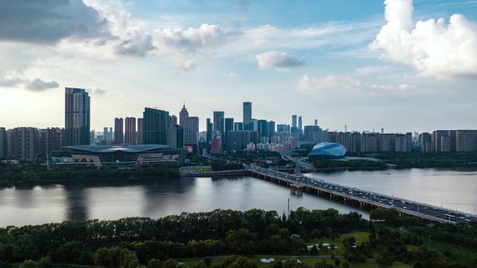 沈阳浑河桥城市空境延时流云