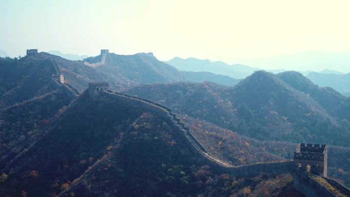 中国古代长城山河万里风景航拍4K