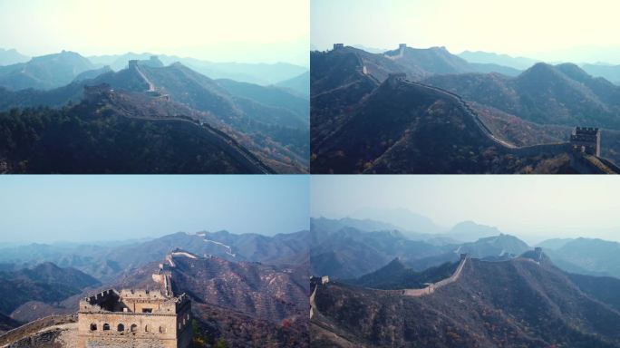 中国古代长城山河万里风景航拍4K