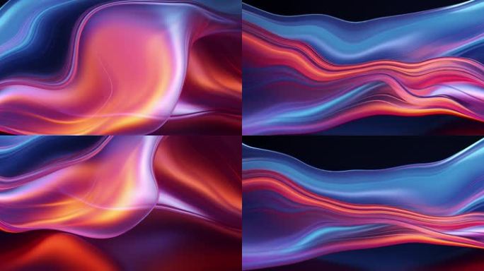 8k全息液体流动波抽象视频动画
