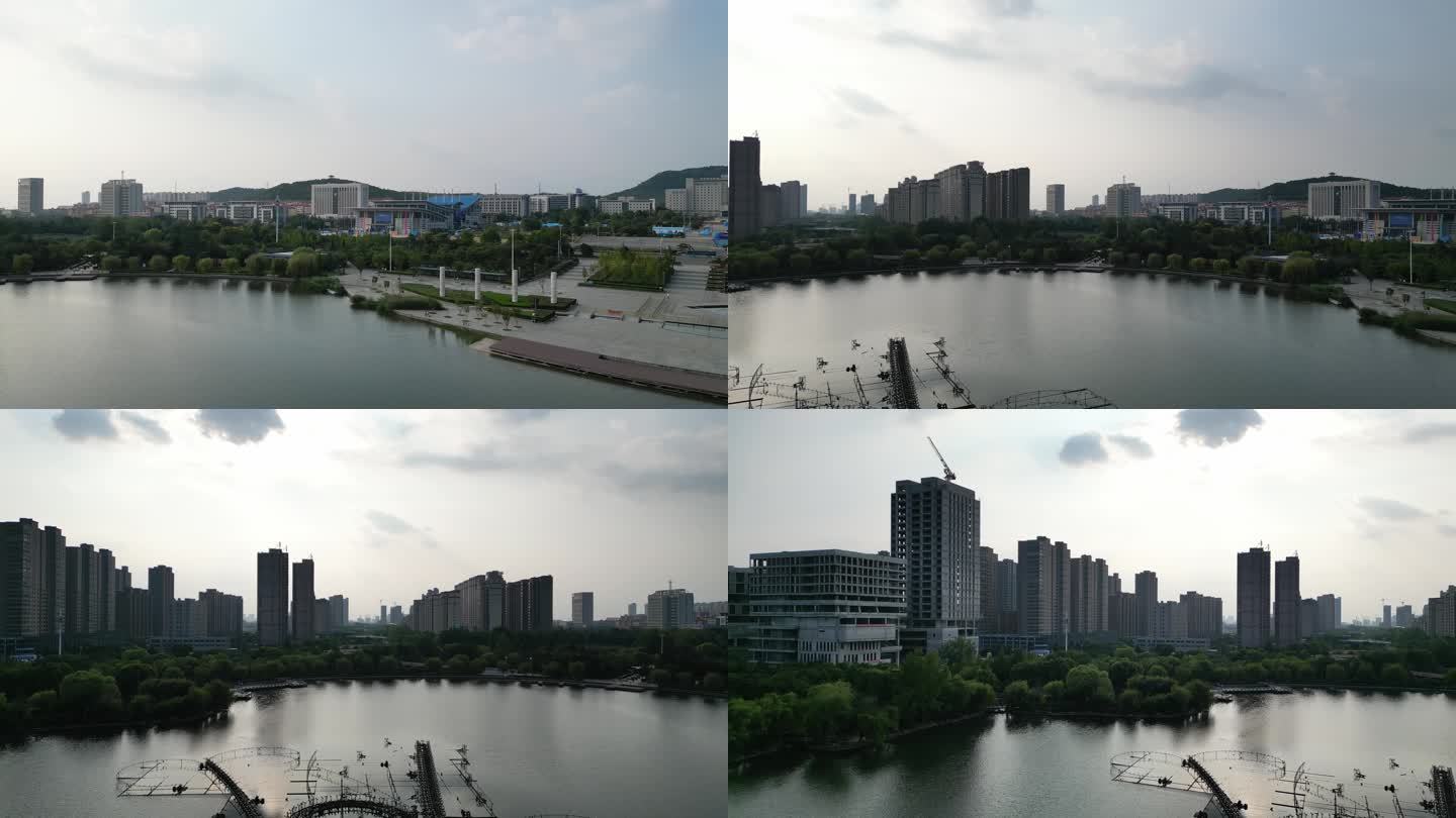 山东枣庄凤鸣湖2023年9月航拍纪录片段