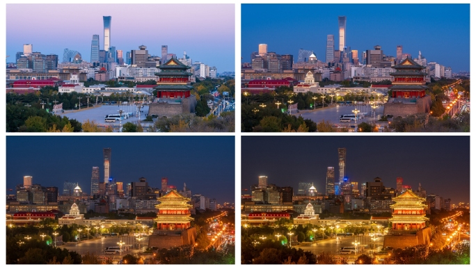 北京正阳门中国尊前门亮灯夜景